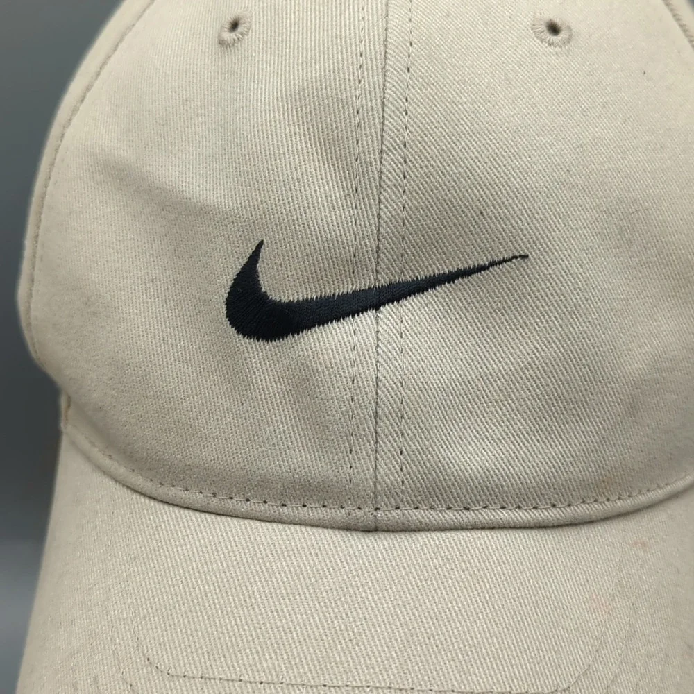 Vintage Darrell Pollack Dp9 Foundation Nike Golf Hat Cap Khaki Tan Swoosh OSFA